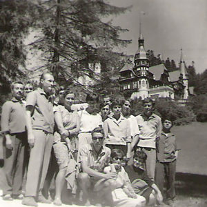 Visiting the Peleş Castle during the summer camp at Câmpina with the 3rd year group (Painting Department), Sinaia, July 1963