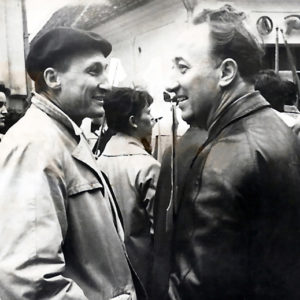 With Ladislau Feszt and prof. Emil Cornea in background, Cluj-Napoca, 1964