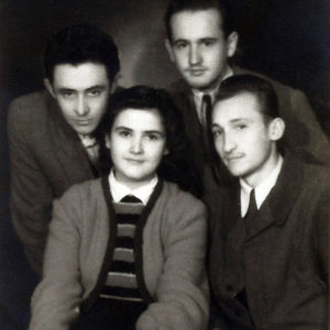 With friends, Vasile Crişan, Liviu Florean,Ligia, Emil Băcilă, 1952