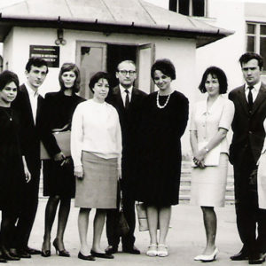 With graduates of Textile Department 1965-66 academic year Cluj-Napoca, 1966